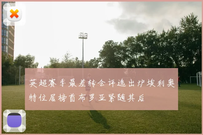 英超赛季最差转会评选出炉埃利奥特位居榜首布罗亚紧随其后